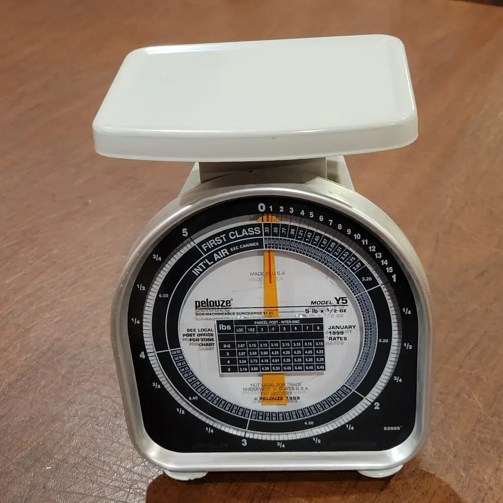 Vintage 1999 Used Pelouze Model Y5 5lb Postal Scale